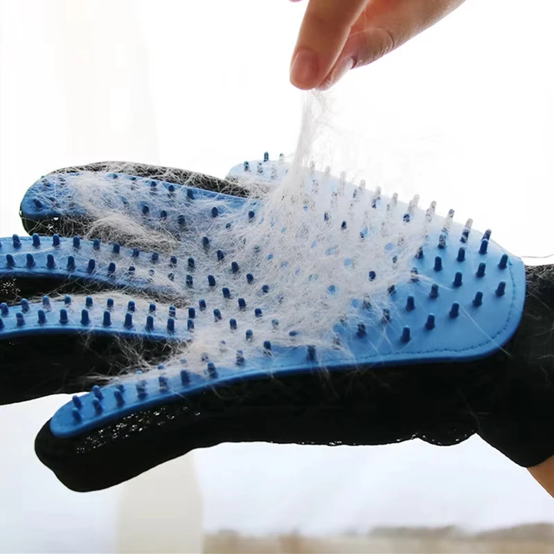 Pet Grooming Glove - Haustier-Handschuh, Katzenpflege-Handschuh, Katzenhaar, Enthaarungsbürste, Handschuhe, Hundekamm
