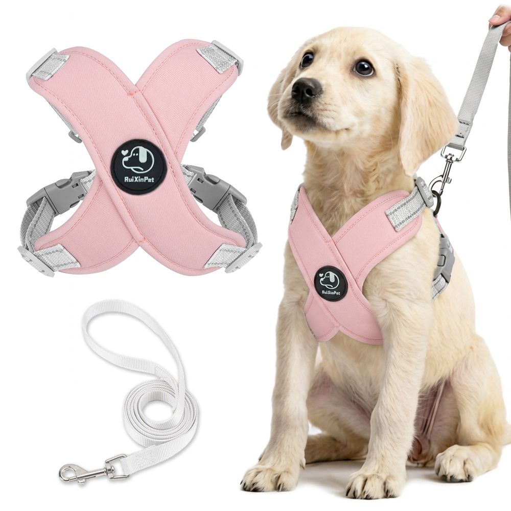 Pet Supplies In Bulk - Reflektierendes Hundegeschirr-Set mit Leine, weich, verstellbar,