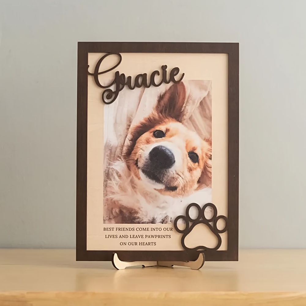Pet Supplies Outlet - Anpassbarer Personalisierter Holz-Haustier-Fotorahmen mit Namen und