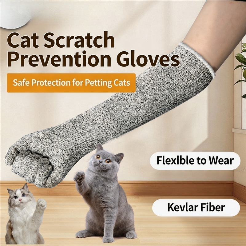 Pet Grooming Glove - Kratzfeste Tierpflege-Handschuhe, Lange Schutzhüllen für Katzenpflege,