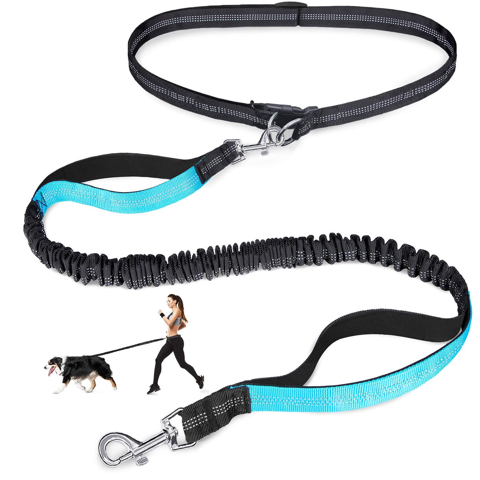 Pet Supplies In Bulk - Doppelte elastische reflektierende Laufleine, tragbare einziehbare