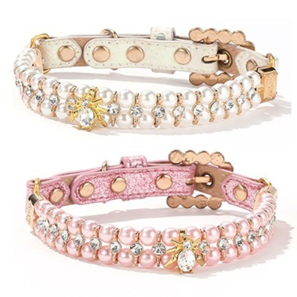 Pet Supplies In Bulk - Verstellbare Hunde- und Katzen-Perlenhalsbänder, Strass-Bling-Kristall-Katzen-Halskette, luxuriöser