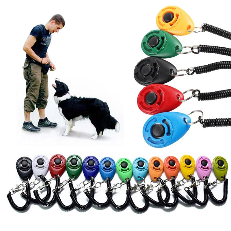 Training Clicker Dog - Verstellbares Handgelenkband Haustier-Trainingsklicker Tragbarer Sound-Klicker Schlüsselring